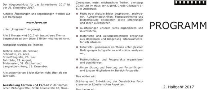 Programm 2017/2.Halbjahr Programm 2017/2.Halbjahr