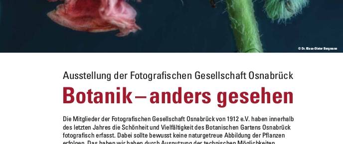 Ausstellung der FGO im Botanischen Garten Ausstellung der FGO im Botanischen Garten